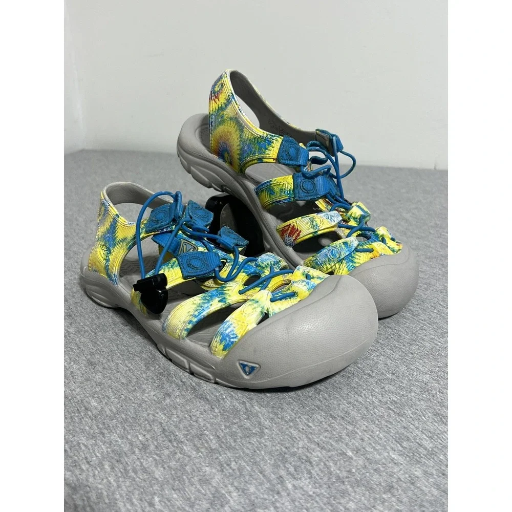 Keen Newport H2 Shoes Womens Size 4 Yellow Blue Tie Dye Water Sandals Outdoor‎